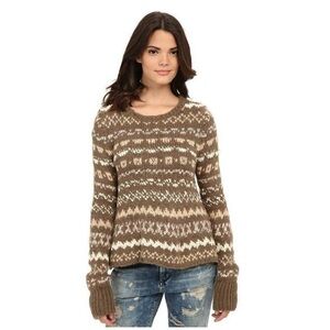 Free People Through the Storm Fair Isle TUAPE Oversized striped Sweater